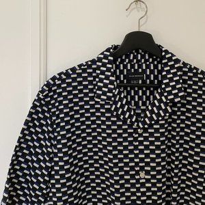 Club Monaco Short Sleeve Shirt Blue Navy